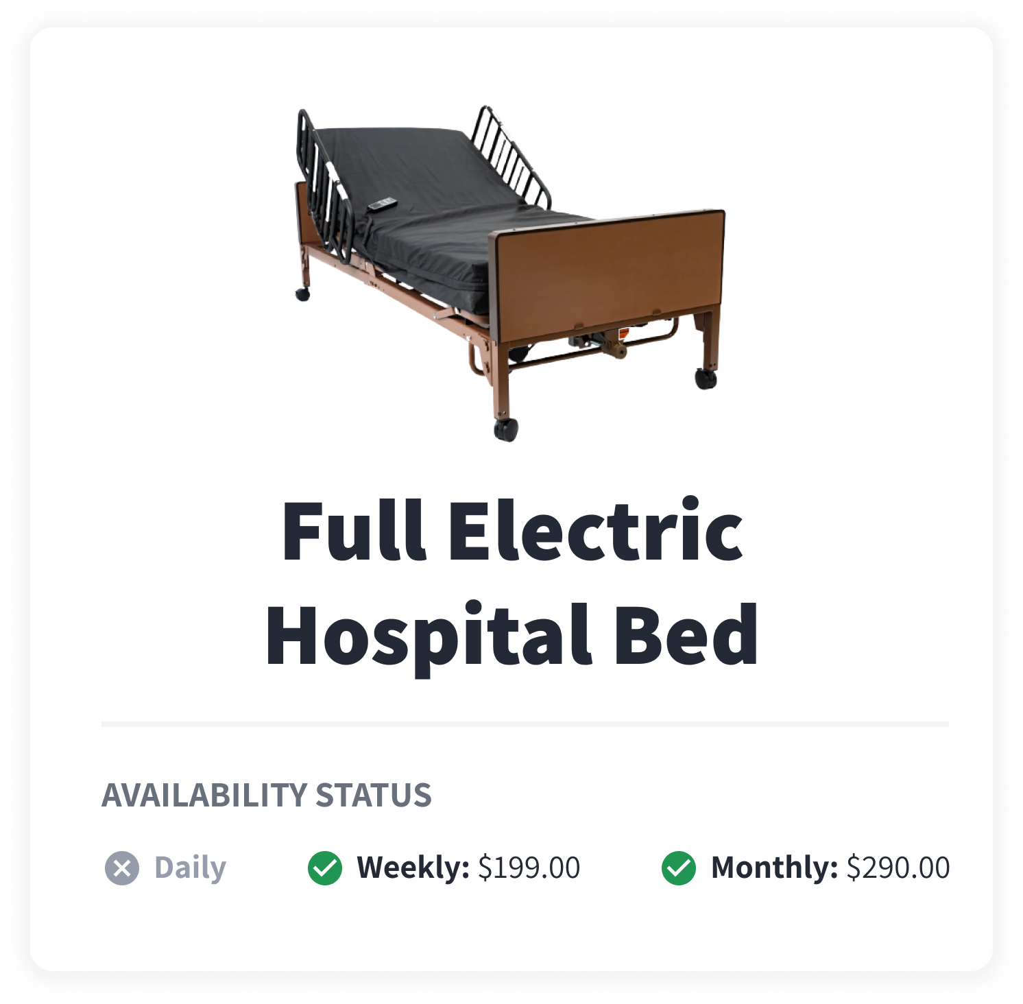 Medical Equipment Rental Rates ACE Medical Inc